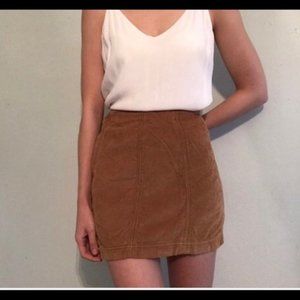 Modern femme corduroy mini skirt - tan